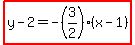highlight%28y-2=-%283%2F2%29%28x-1%29%29