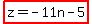 highlight%28z+=+-11n+-+5%29