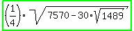 highlight_green%28%281%2F4%29sqrt%287570-30%2Asqrt%281489%29%29%29