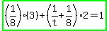 highlight_green%28%281%2F8%29%283%29%2B%281%2Ft%2B1%2F8%292=1%29
