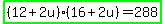 highlight_green%28%2812%2B2u%29%2816%2B2u%29=288%29