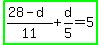 highlight_green%28%2828-d%29%2F11%2Bd%2F5=5%29