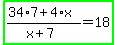 highlight_green%28%2834%2A7%2B4%2Ax%29%2F%28x%2B7%29=18%29