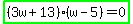 highlight_green%28%283w%2B13%29%28w-5%29=0%29
