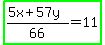 highlight_green%28%285x%2B57y%29%2F66=11%29