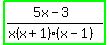 highlight_green%28%285x+-+3%29%2F%28x%28x+%2B+1%29%28x+-+1%29%29%29
