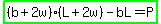 highlight_green%28%28b%2B2w%29%28L%2B2w%29-bL=P%29