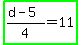 highlight_green%28%28d-5%29%2F4=11%29