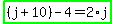 highlight_green%28%28j%2B10%29-4=2%2Aj%29
