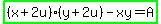 highlight_green%28%28x%2B2u%29%28y%2B2u%29-xy=A%29