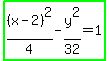 highlight_green%28%28x-2%29%5E2%2F4-y%5E2%2F32=1%29