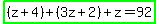 highlight_green%28%28z%2B4%29%2B%283z%2B2%29%2Bz=92%29