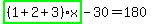 highlight_green%28+%281%2B2%2B3%29%2Ax+%29-30=180