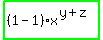 highlight_green%28+%281-1%29%2Ax%5E%28y%2Bz%29+%29