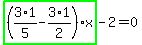 highlight_green%28+%283%2A1%2F5-3%2A1%2F2%29%2Ax+%29-2=0