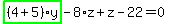 \"highlight_green%28+%284%2B5%29%2Ay+%29-8%2Az%2Bz-22=0\"