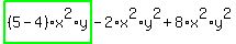 highlight_green%28+%285-4%29%2Ax%5E2%2Ay+%29-2%2Ax%5E2%2Ay%5E2%2B8%2Ax%5E2%2Ay%5E2