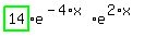 highlight_green%28+14+%29%2Ae%5E%28-4%2Ax%29%2Ae%5E%282%2Ax%29