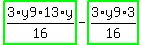 highlight_green%28+3%2F16%2Ay9%2A13%2Ay+%29-highlight_green%28+3%2F16%2Ay9%2A3+%29