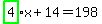 highlight_green%28+4+%29%2Ax%2B14=198