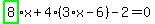 highlight_green%28+8+%29%2Ax%2B4%2A%283%2Ax-6%29-2=0