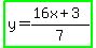 highlight_green%28+y=%2816x%2B3%29%2F7%29+