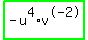 highlight_green%28-+u%5E4+%2A+v%5E+-+2%29