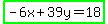 highlight_green%28-6x%2B39y=18%29