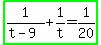highlight_green%281%2F%28t-9%29%2B1%2Ft=1%2F20%29