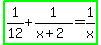 highlight_green%281%2F12%2B1%2F%28x%2B2%29=1%2Fx%29