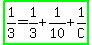 highlight_green%281%2F3=1%2F3%2B1%2F10%2B1%2FC%29