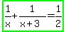 highlight_green%281%2Fx%2B1%2F%28x%2B3%29=1%2F2%29