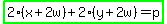 highlight_green%282%28x%2B2w%29%2B2%28y%2B2w%29=p%29