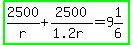 highlight_green%282500%2Fr%2B2500%2F%281.2r%29=9%261%2F6%29