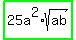 highlight_green%2825a%5E2+%2A+sqrt%28ab%29%29