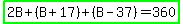 highlight_green%282B%2B%28B%2B17%29%2B%28B-37%29=360%29