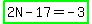 highlight_green%282N+-+17+=+-+3%29