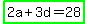 highlight_green%282a%2B3d=28%29