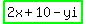 highlight_green%282x+%2B+10+-+yi%29