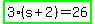 highlight_green%283%28s%2B2%29=26%29