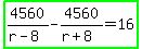 highlight_green%284560%2F%28r-8%29-4560%2F%28r%2B8%29=16%29