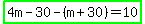 highlight_green%284m-30-%28m%2B30%29=10%29