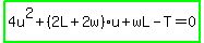 highlight_green%284u%5E2%2B%282L%2B2w%29u%2BwL-T=0%29