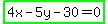 highlight_green%284x+-+5y+-+30+=+0%29