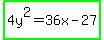 highlight_green%284y%5E2=36x-27%29