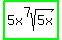 highlight_green%285x%5E7sqrt%285x%29%29