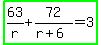 highlight_green%2863%2Fr%2B72%2F%28r%2B6%29=3%29