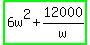 highlight_green%286w%5E2%2B12000%2Fw%29