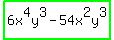 highlight_green%286x%5E4y%5E3+-+54x%5E2y%5E3%29