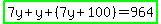 highlight_green%287y%2By%2B%287y%2B100%29=964%29